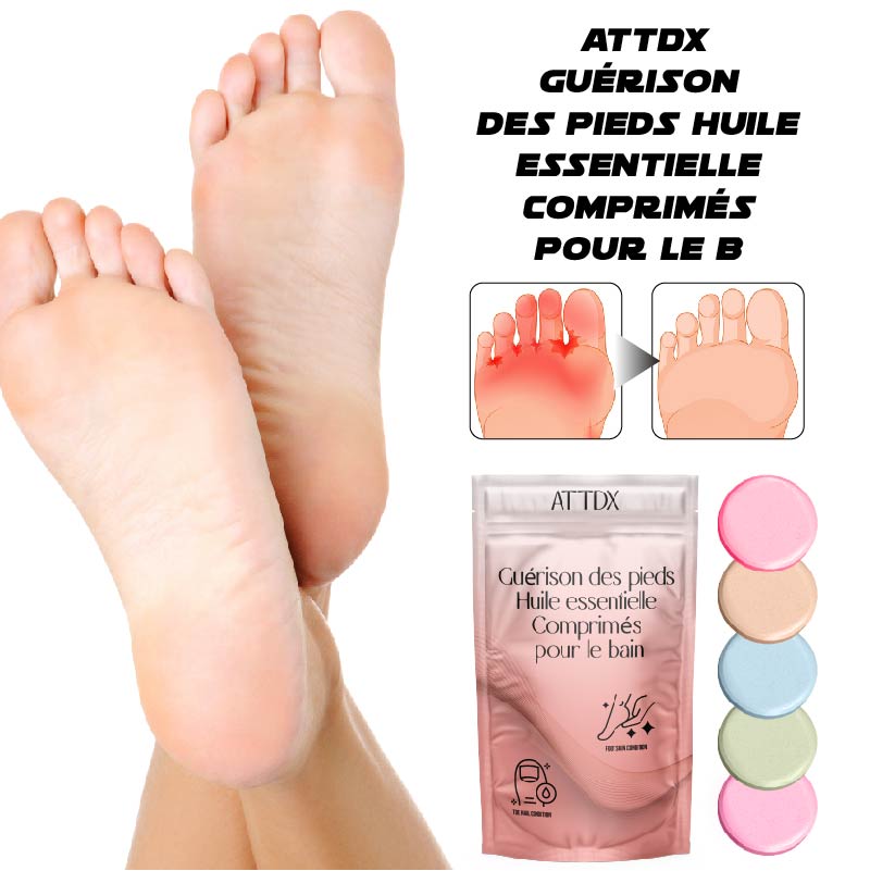 ATTDX Guérison des pieds Huile essentielle Comprimés pour le bain