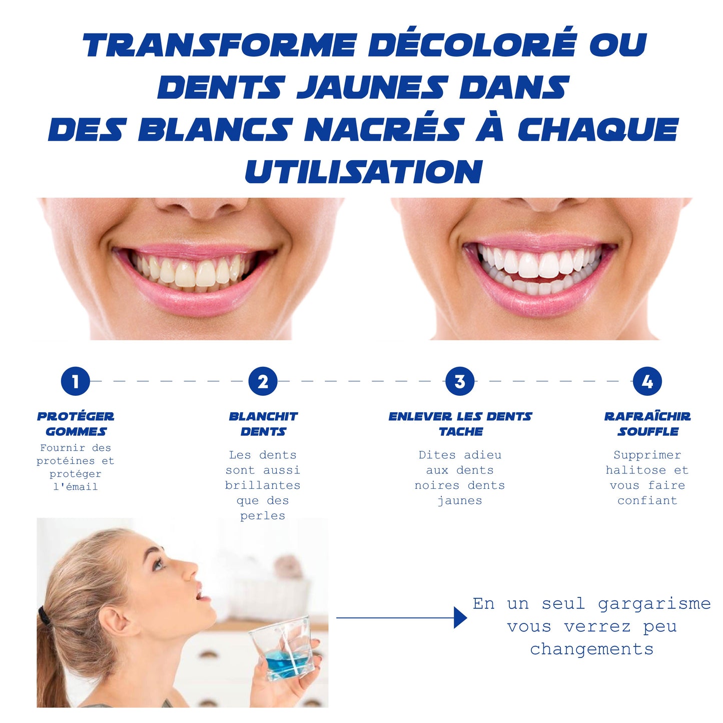 ATTDX Guérison orale Blanchiment des dents Rince bouche