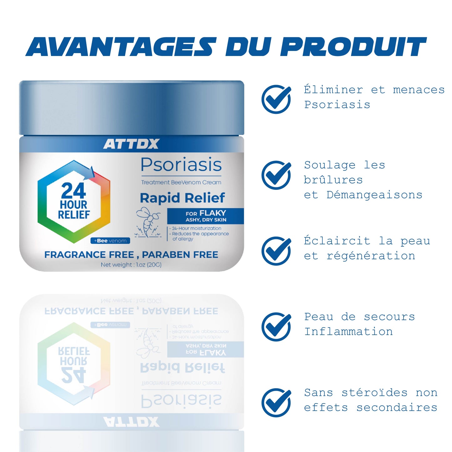 ATTDX Psoriasis Traitement AbeilleVenin Crème