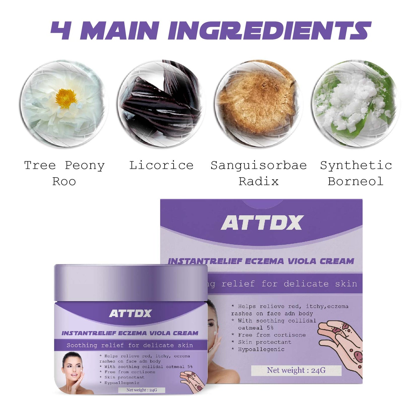 ATTDX SoulagementInstantané Eczéma Crème de violette